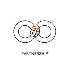 Vector Linear Symbol of Partnership, Support, Team, Collaboration and Assistance In the Form of a Infinity