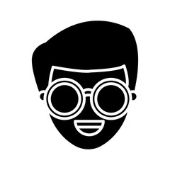 Man smiling cartoon icon vector illustration graphic design