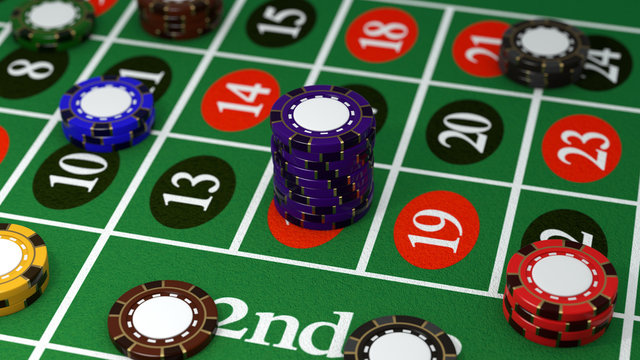 Casino chips, on the table