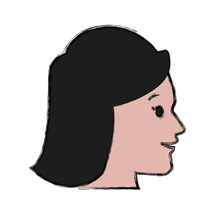 Woman head silhouette icon vector illustration graphic design