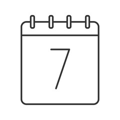 Seventh day of month linear icon