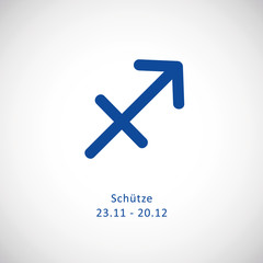 Obraz premium sternzeichen symbol schütze blau