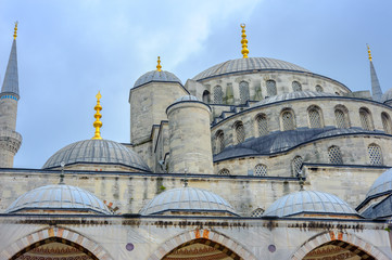 Fototapeta na wymiar panorama of the Blue Mosque in Istanbul