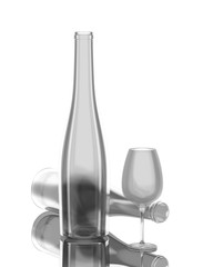 a bottle and a glass of wine