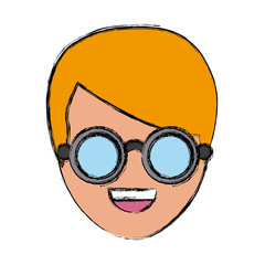 Man smiling cartoon icon vector illustration graphic design