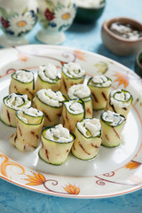 Grilled zucchini rolls