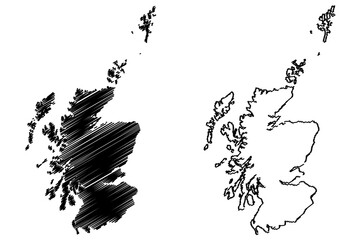 Scotland map vector illustration, scribble sketch Scotland map © danlersk