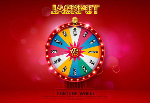 fortune wheel spinning  on bokeh background