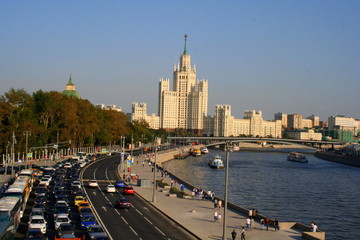 Fototapeta na wymiar Russia,Moscow, embankment of the Moscow river