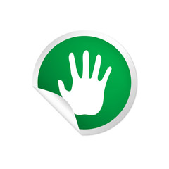 runder Sticker grün - Handfläche