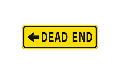 Dead end warning sign ahead