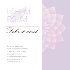 Lotus. Vector background and layout template of invitation card for various occasions, or ads. Variant No. 1