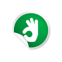 runder Sticker grün - Exzellent
