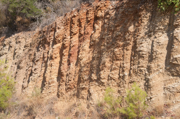 Detail of mountain wall on sunny afternoon
