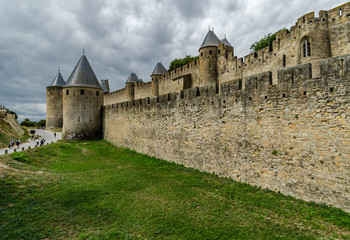 Fototapeta na wymiar View of Carcassone walls
