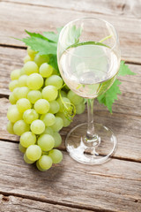 Wine glass and grapes