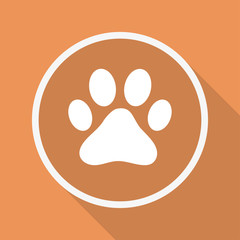 Runder Button mit Schatten - Pfotenabdruck