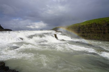 Wasserfall Gullfoss - Landschaft im Süd-Westen Islands / Golden Circle