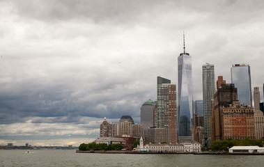 New York Dark Skyline and Freedom Tower