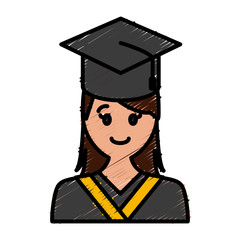 Student graduation cartoon icon vector illustration graphic design