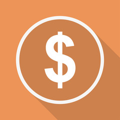 Runder Button mit Schatten - Dollar - Währung