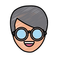 Man smiling cartoon icon vector illustration graphic design