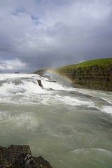 Wasserfall Gullfoss - Landschaft im Süd-Westen Islands / Golden Circle