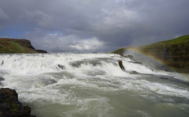Wasserfall Gullfoss - Landschaft im Süd-Westen Islands / Golden Circle