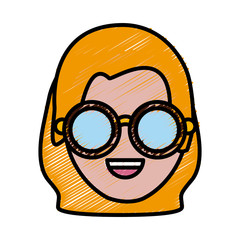 Woman smiling cartoon icon vector illustration graphic design