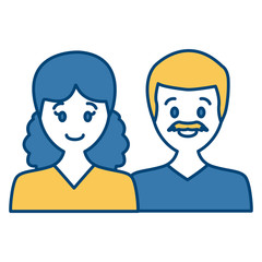 Couple faceless avatar icon vector illustration graphic design