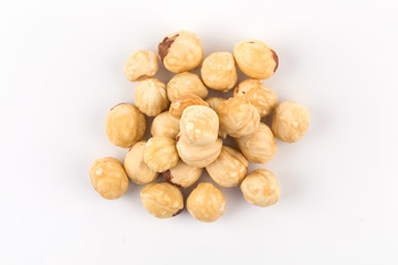 Closeup view of hazelnuts