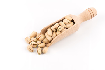 pistachio nut on white