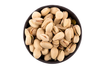 pistachio nut on white