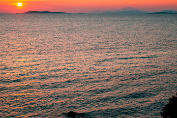 Sunset over Greek Mediterranean