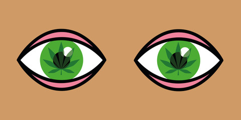 bekiffte grüne augen