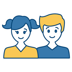 Couple faceless avatar icon vector illustration graphic design