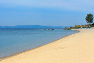 Summer morning beach (Chalkidiki, Greece).