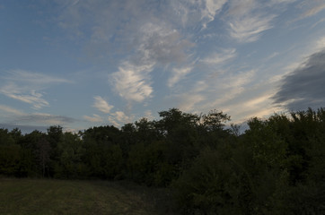 blue cloudy sky in nature, september