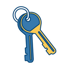 Door keys isolated icon vector illustration graphic design