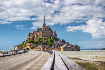 Fototapeta premium Beautiful Mont Saint Michel cathedral on the island, Normandy, Northern France, Europe