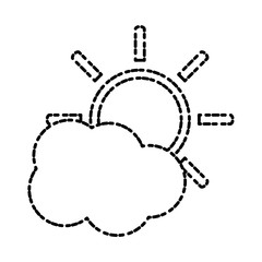 Sun and cloud weather icon vector illustration graphic design