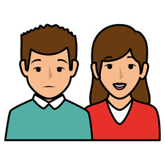 couple businesspeople avatars characters