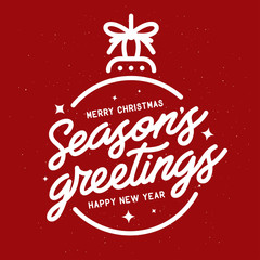 Season greetings typography composition. Vector vintage illustration. © chelovector
