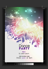 Dance Party Poster Template - Vector Illustration.