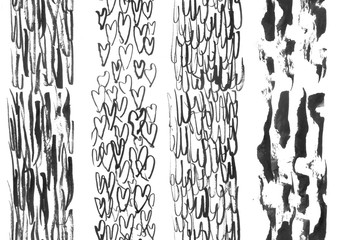 set of hand-drawn ink shapes