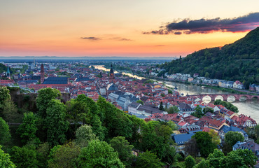 View of beautiful medieval town Heidelberg, Germany