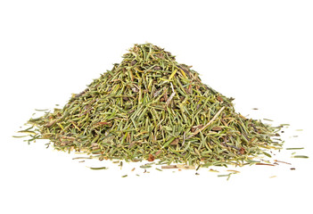 Heap of dry thyme isolated on a white background