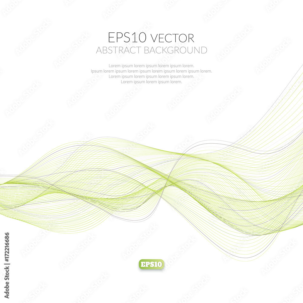 Poster abstract background of many lines. the movement of the waves. three-dimensional image of the thread.