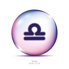 sternzeichen waage in glaskugel