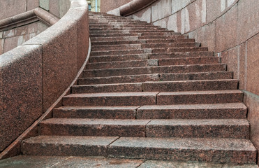Granite steps of the embankment.